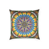 Emerald Arrows Mandala - Poly Velvet Pillow