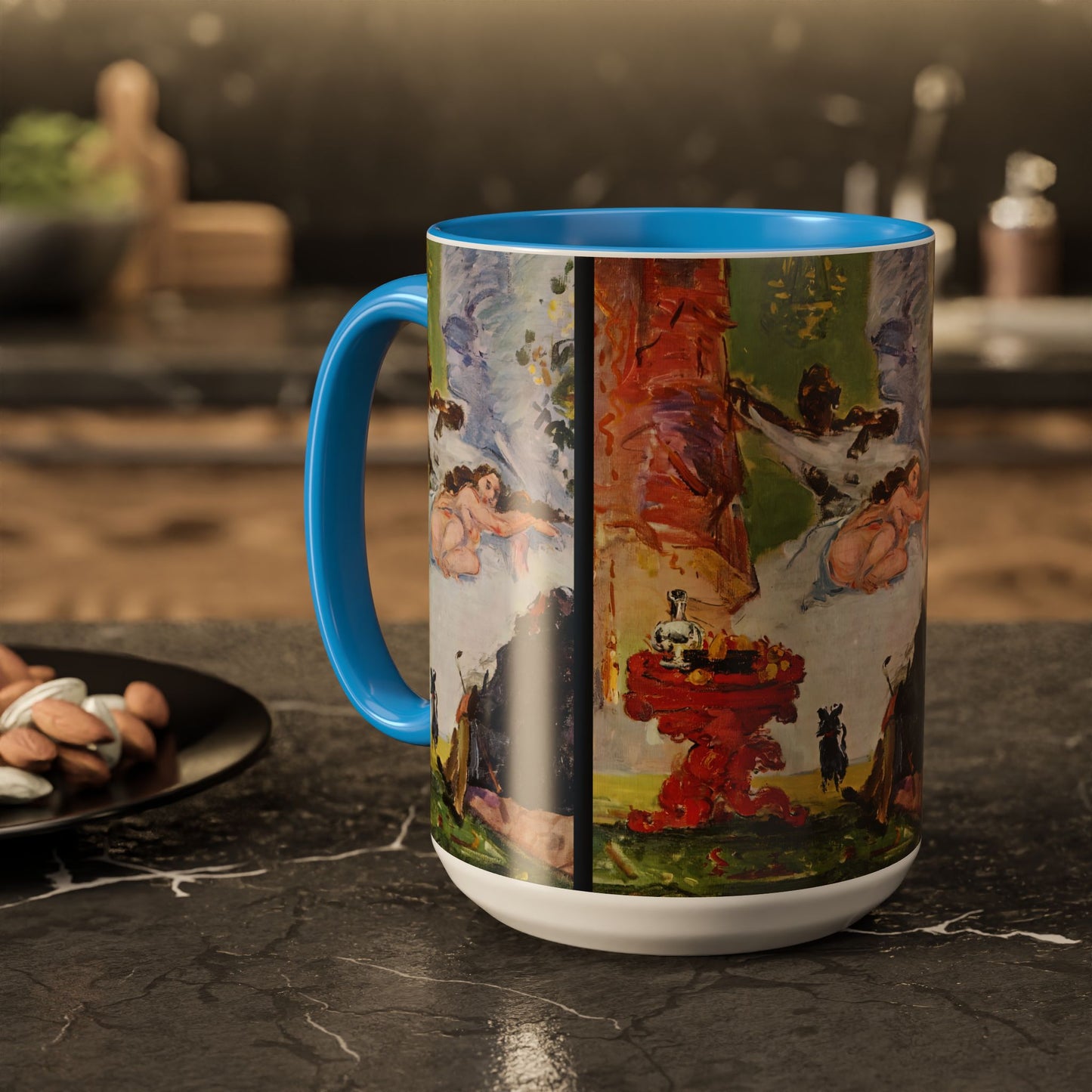 Cézanne, Paul - A Modern Olympia (1874) - Colorful Accent Mugs