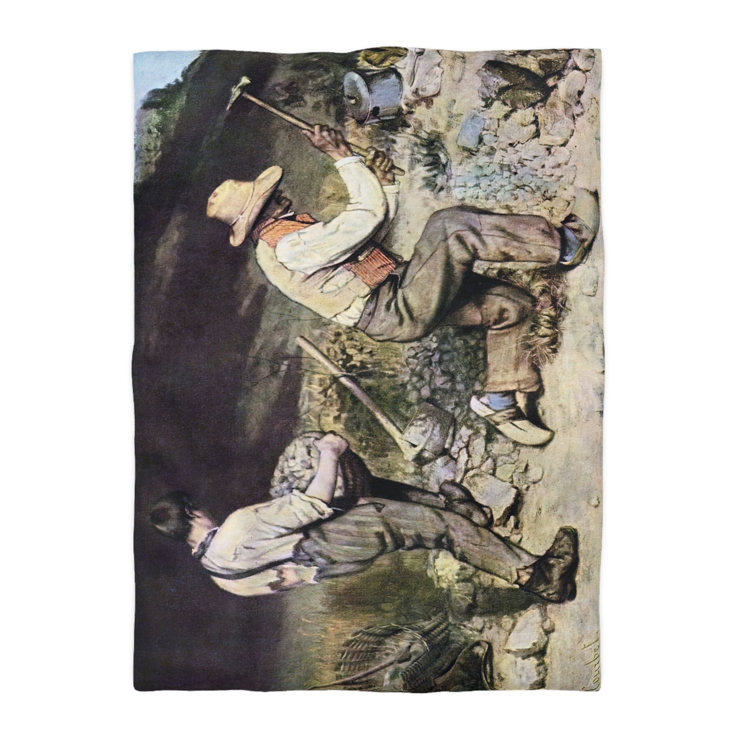 Courbet, Gustave - The Stone Breakers (1850) - Microfiber Duvet Cover