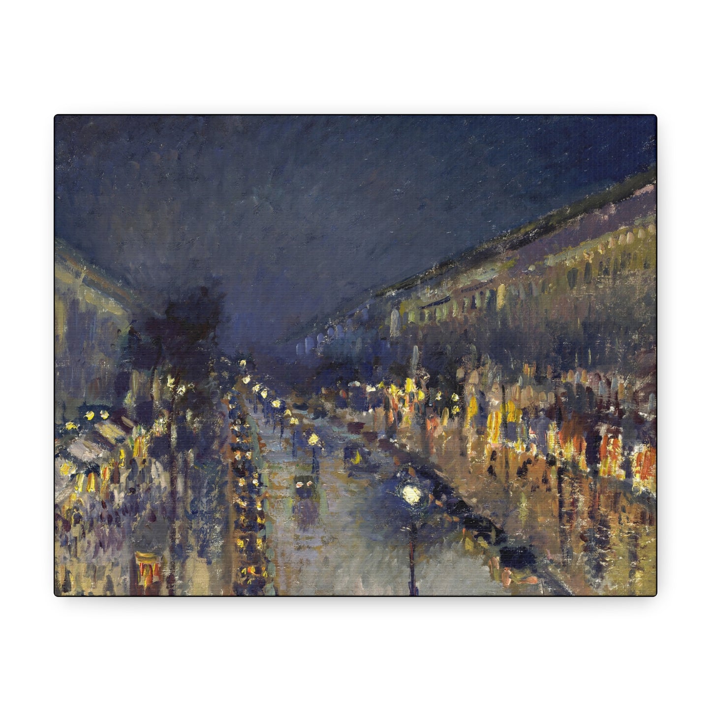 Pissarro, Camille - The Boulevard Montmartre At Night (1897) - Canvas Block, unframed