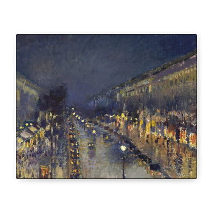 Pissarro, Camille - The Boulevard Montmartre At Night (1897) - Canvas Block, unframed