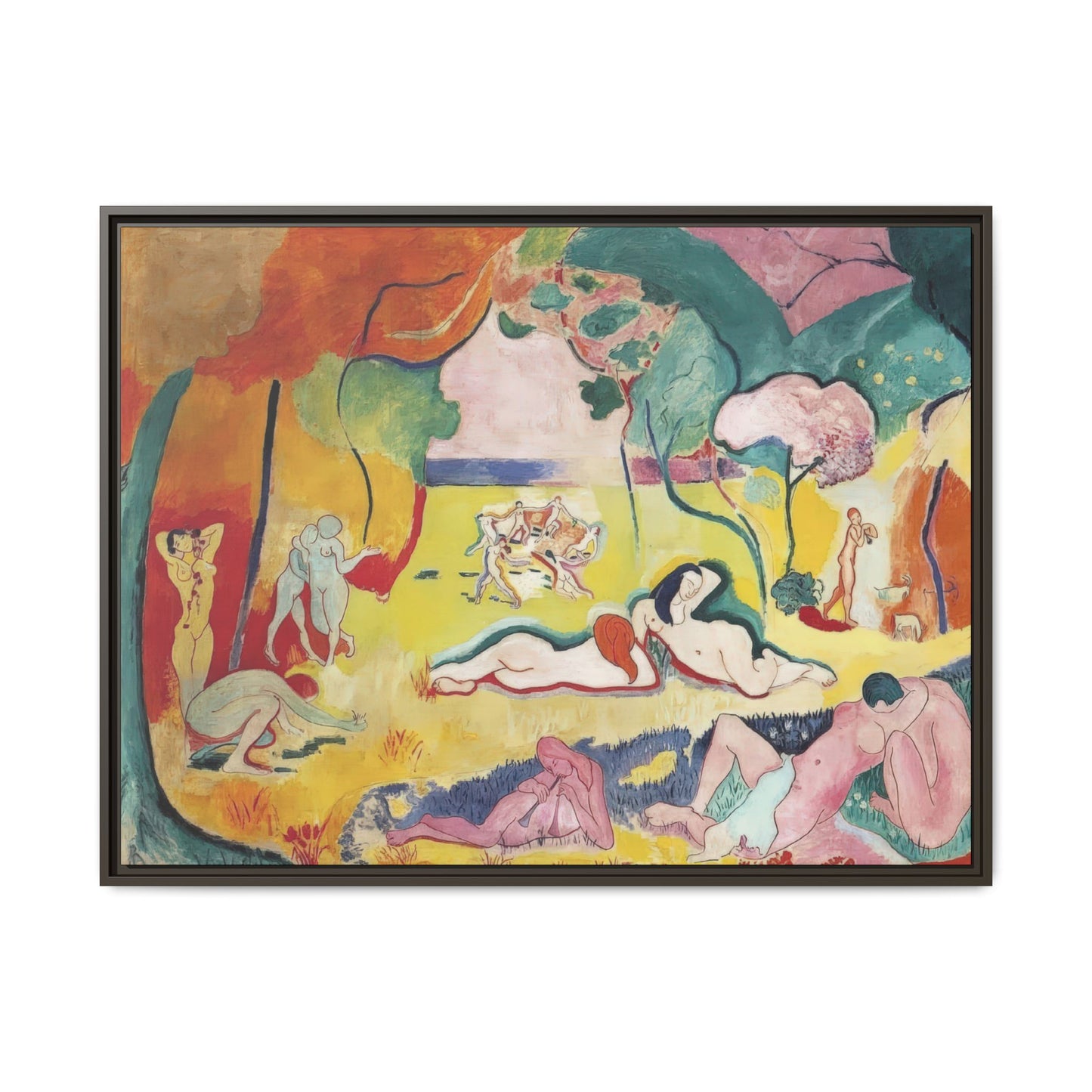 Matisse, Henri - The Joy of Life (1905) - Matte Canvas, Framed