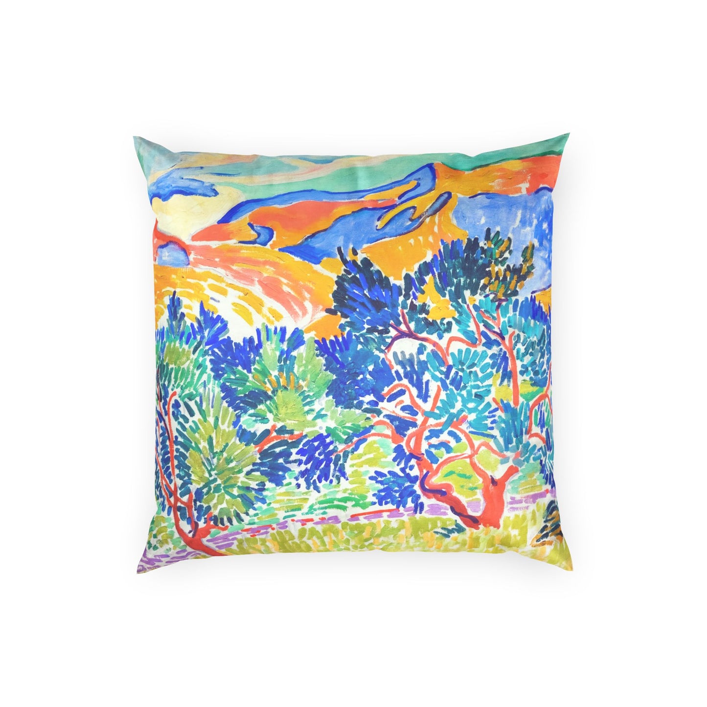 Derain, André - Mountains at Collioure (1905) - Poly Velvet Pillow