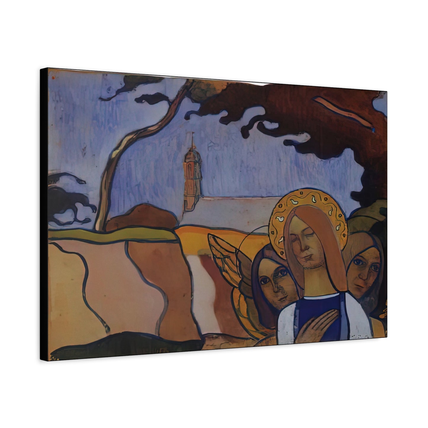 Filiger, Charles - Virgin and Two Angels (1895) - Canvas Block, unframed