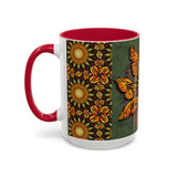 Monarch Butterfly Mandala - Colorful Accent Mugs