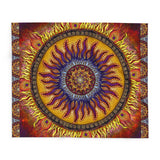 Solar Disc Mandala - Arctic Fleece Blanket