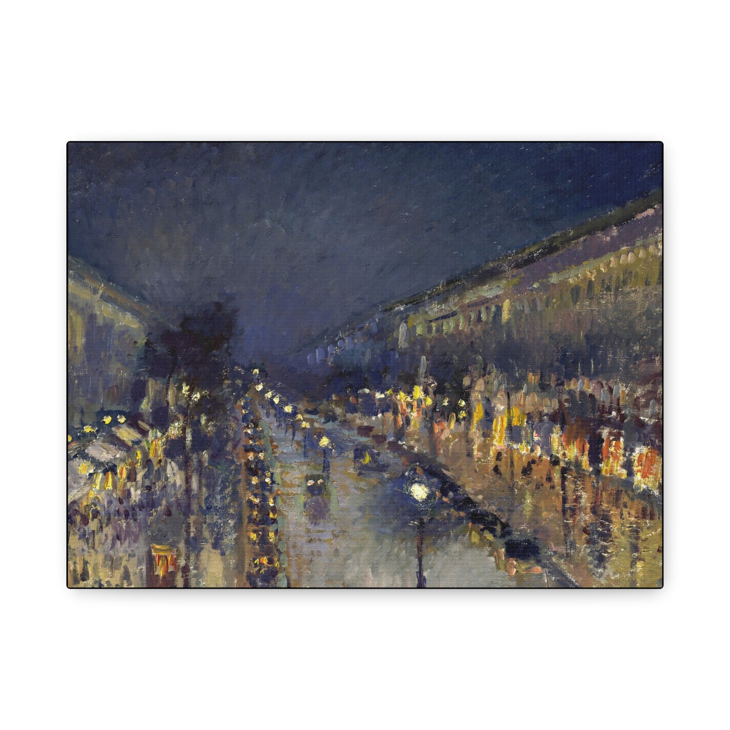 Pissarro, Camille - The Boulevard Montmartre At Night (1897) - Canvas Block, unframed