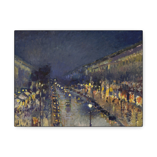 Pissarro, Camille - The Boulevard Montmartre At Night (1897) - Canvas Block, unframed