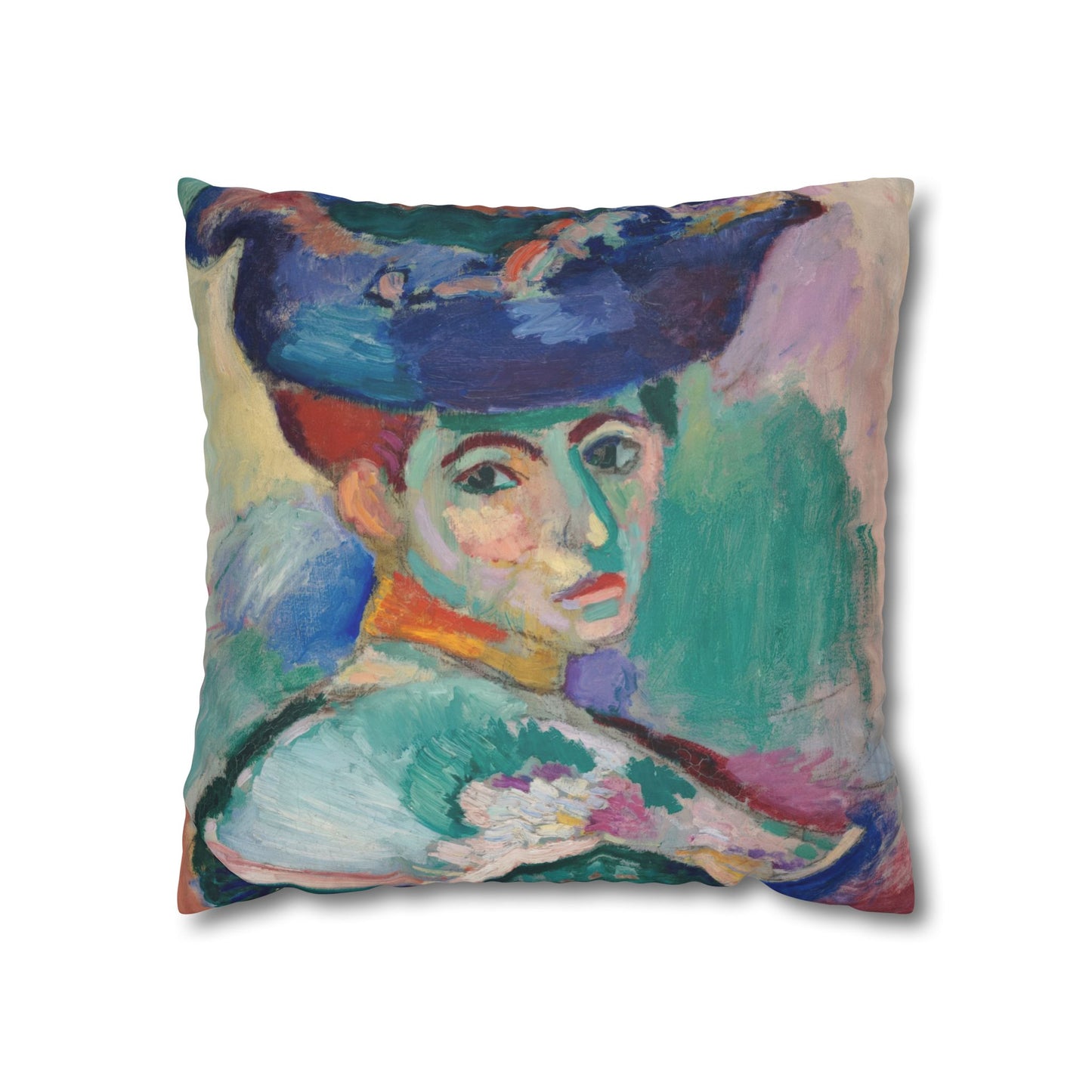 Matisse, Henri - Woman with a Hat (1905) - Suede Square Pillowcase