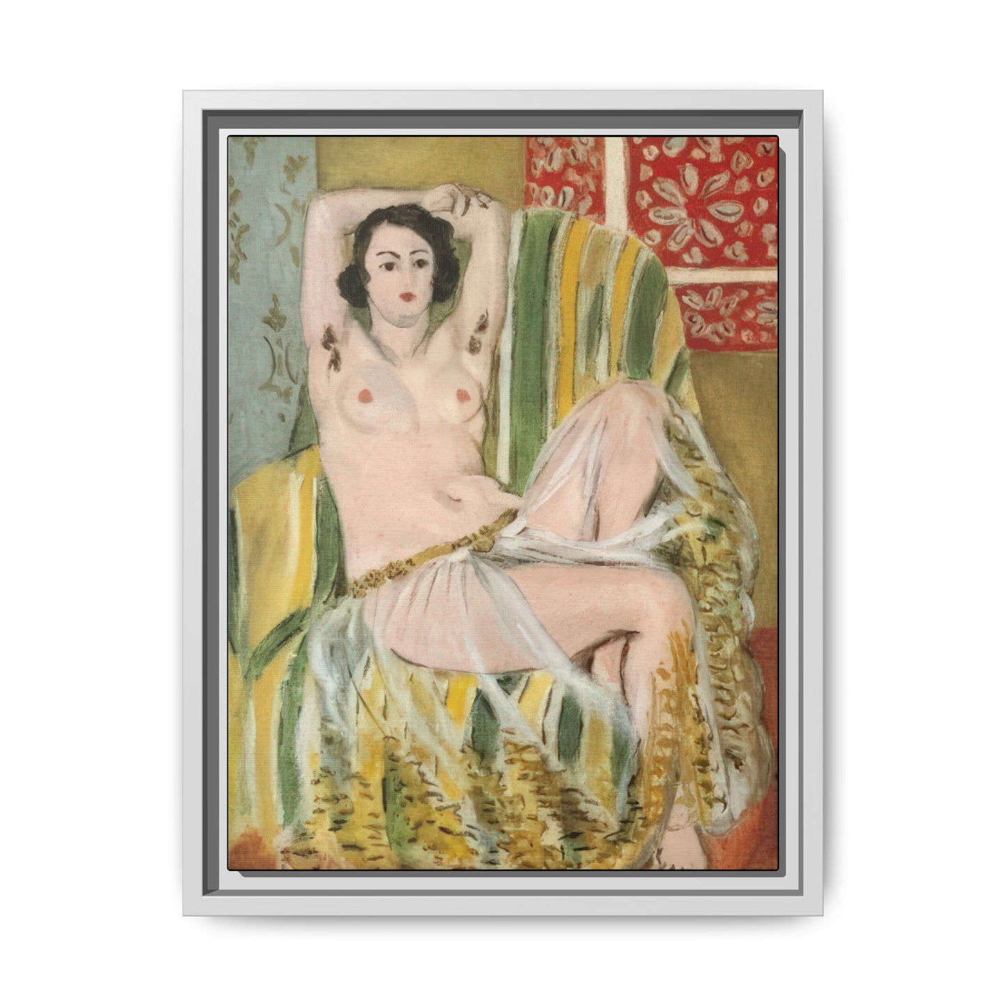 Matisse, Henri - Odalisque with Raised Arms (1923) - Matte Canvas, Framed