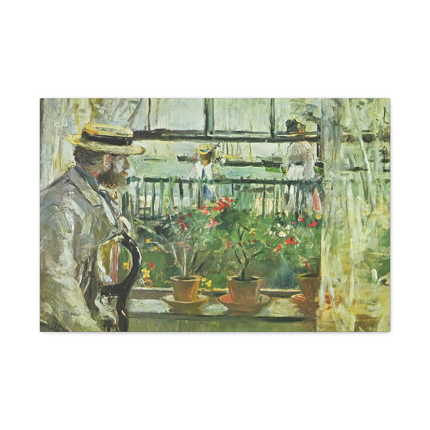 Morisot, Berthe - Eugene Manet on the Isle of Wight (1875) - Canvas Block, unframed
