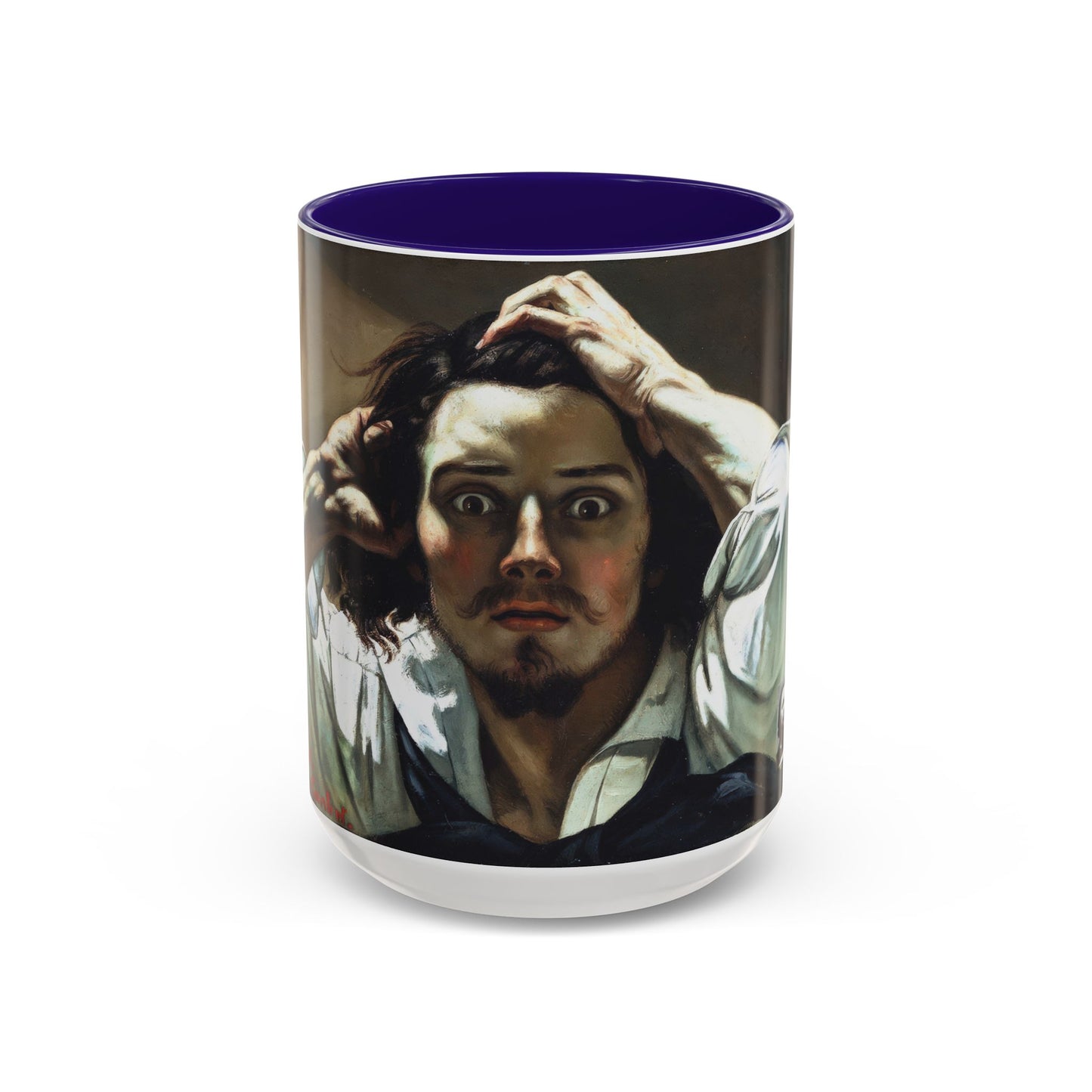Courbet, Gustave - The Desperate Man (1843) - Colorful Accent Mugs