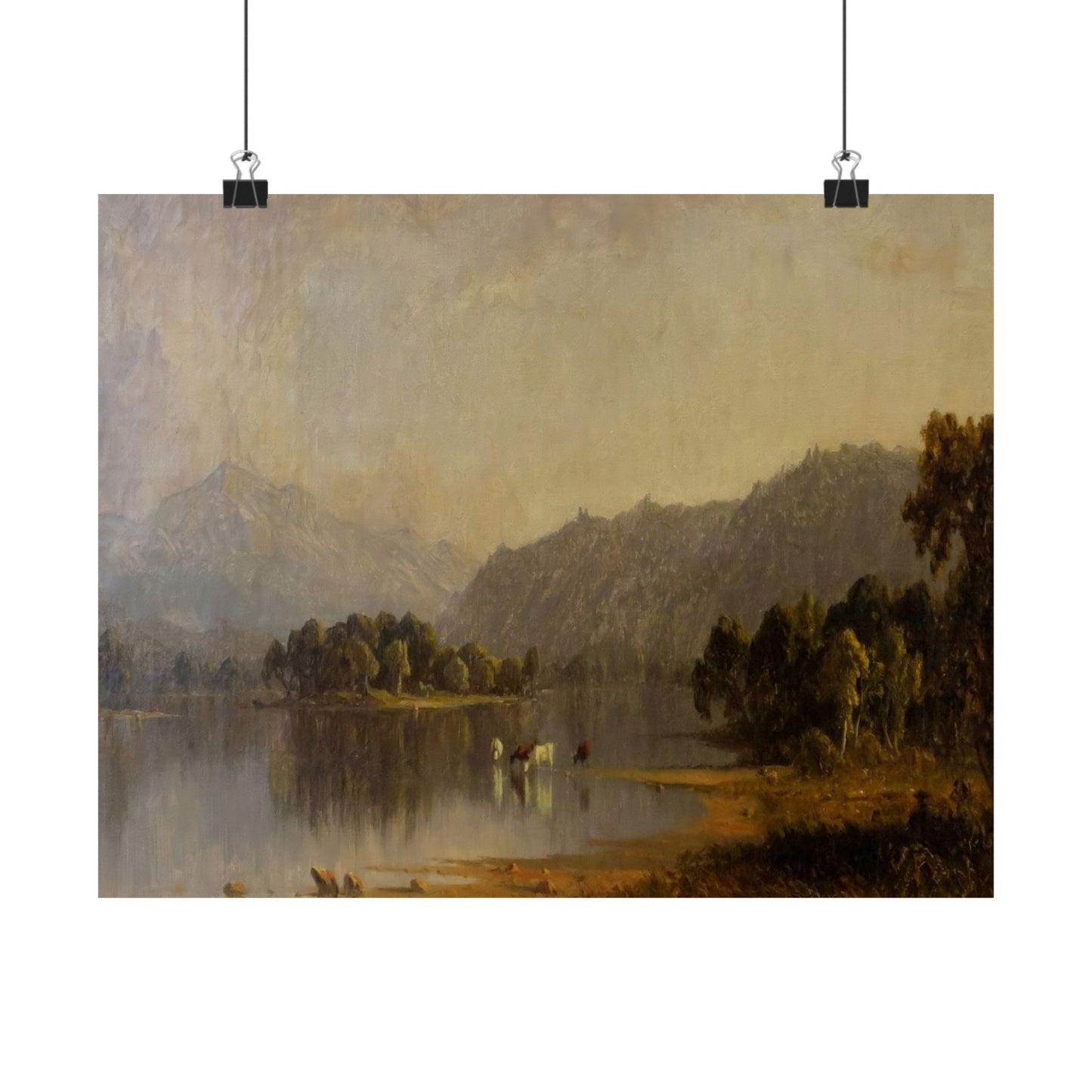 Gifford, Sanford Robinson - Mount Washington from the Saco  (1858) - Satin Posters
