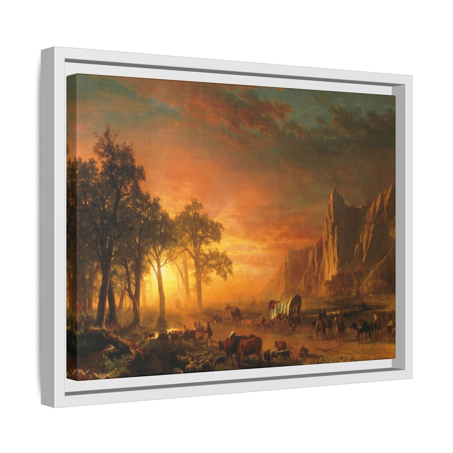 Bierstadt, Albert - Emigrants Crossing the Plains (1867) - Matte Canvas, Framed