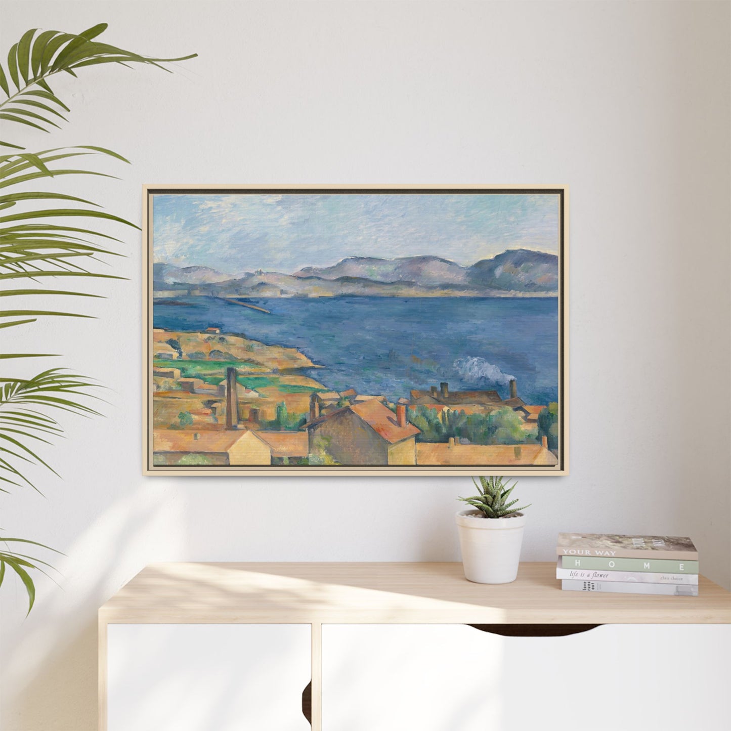 Cézanne, Paul - The Bay of Marseille, Seen from L'Estaque (1885) - Matte Canvas, Framed