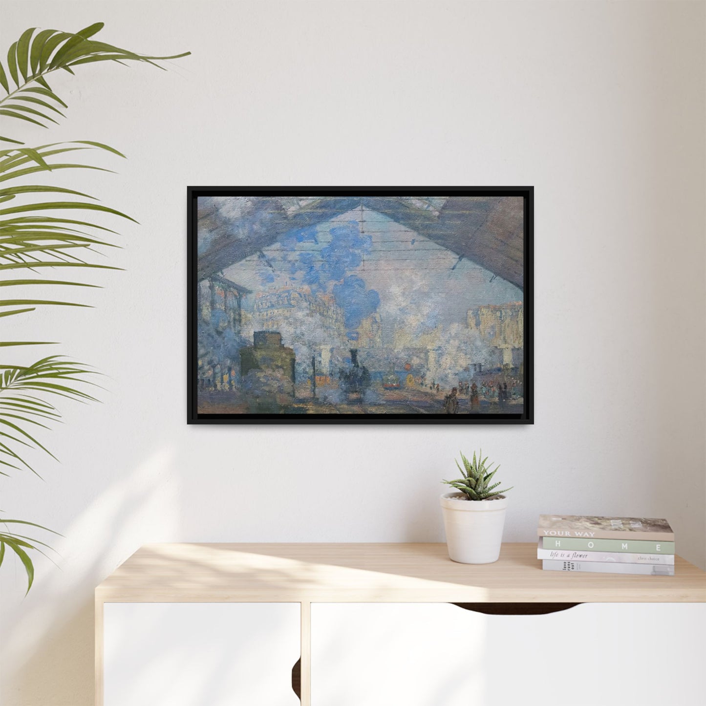 Monet, Claude - Le Gare Saint-Lazare (1877) - Matte Canvas, Framed
