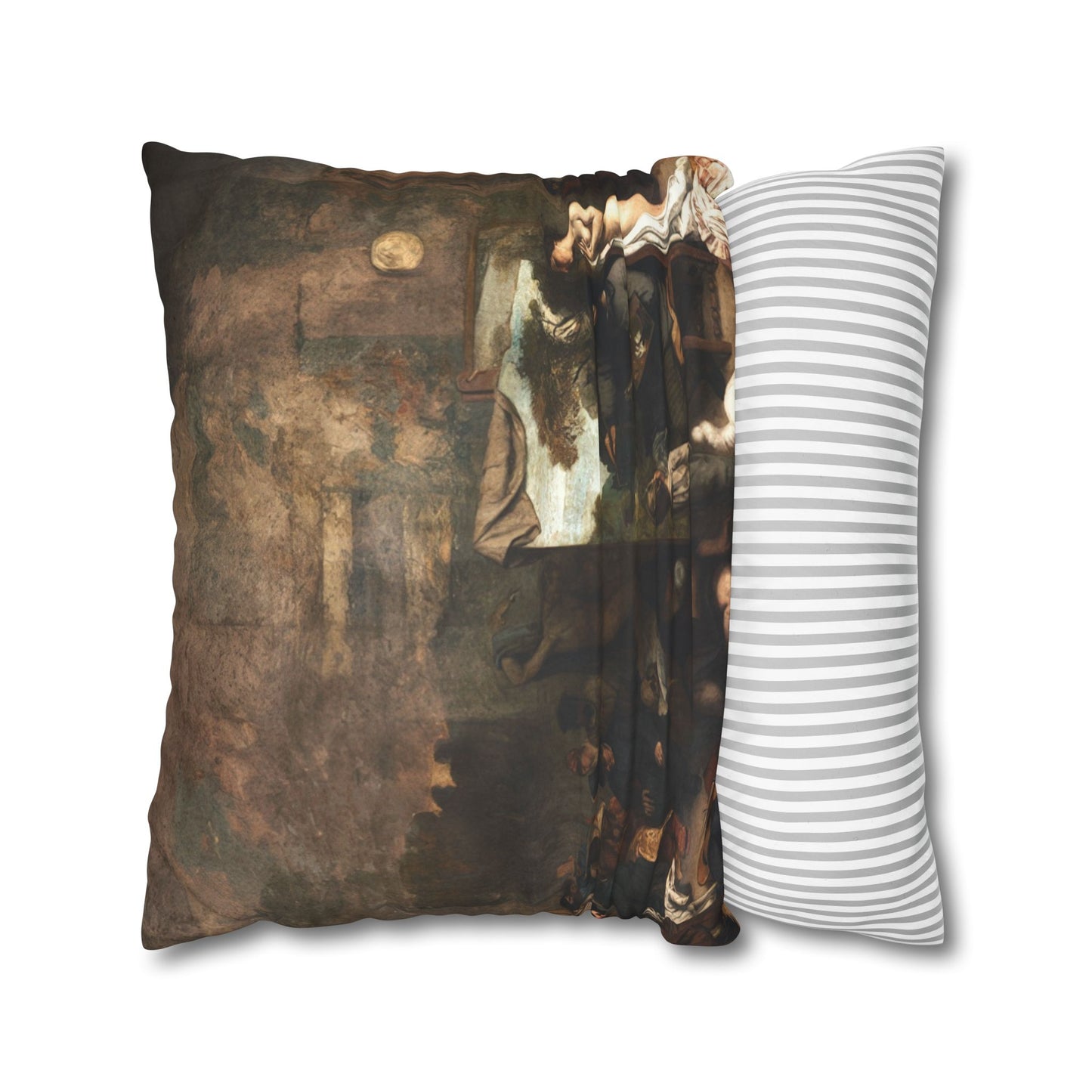 Courbet, Gustave - The Painter’s Studio (1855) - Suede Square Pillowcase