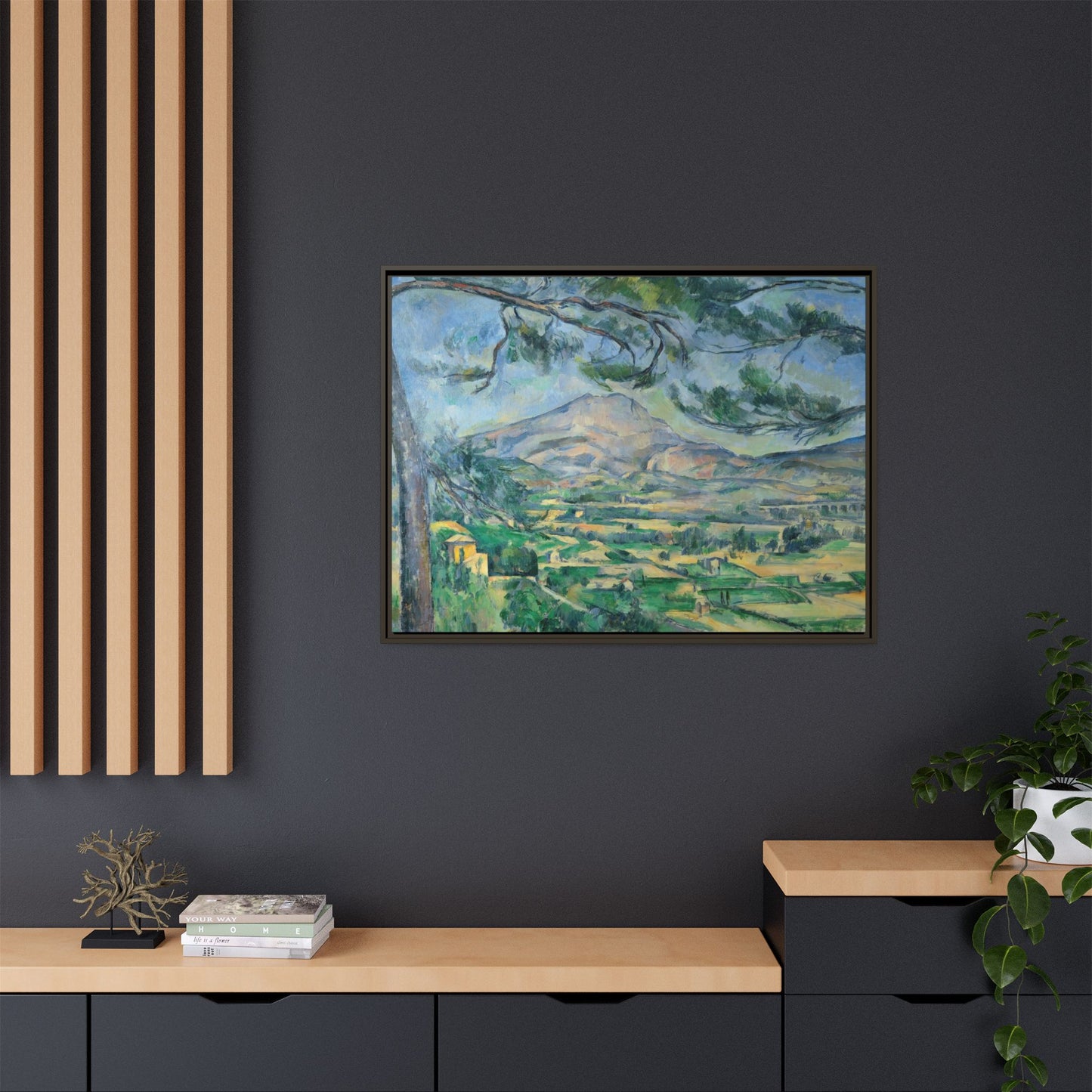 Cézanne, Paul - Mont Sainte-Victoire with Large Pine (1887) - Matte Canvas, Framed