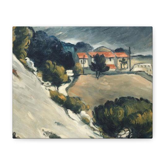 Cézanne, Paul - L’Estaque, Melting Snow (1870) - Canvas Block, unframed