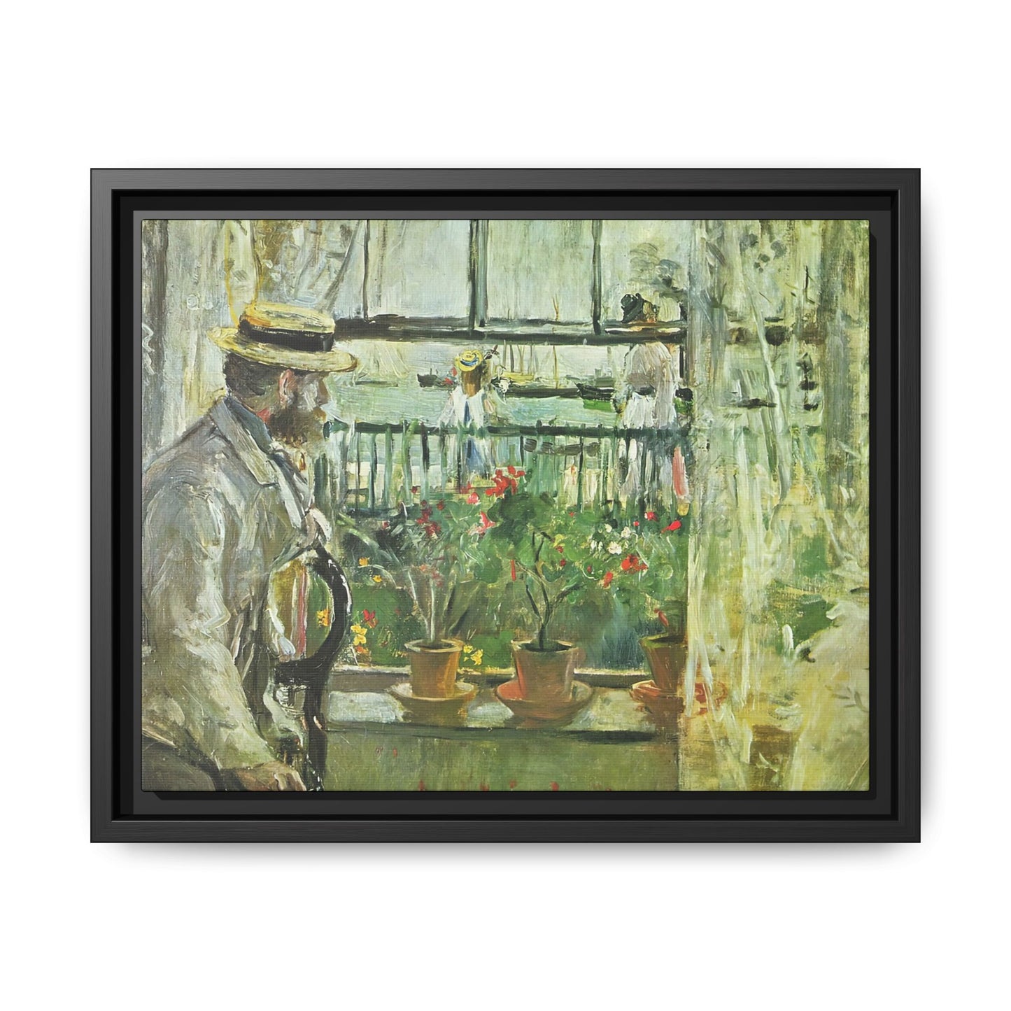 Morisot, Berthe - Eugene Manet on the Isle of Wight (1875) - Matte Canvas, Framed