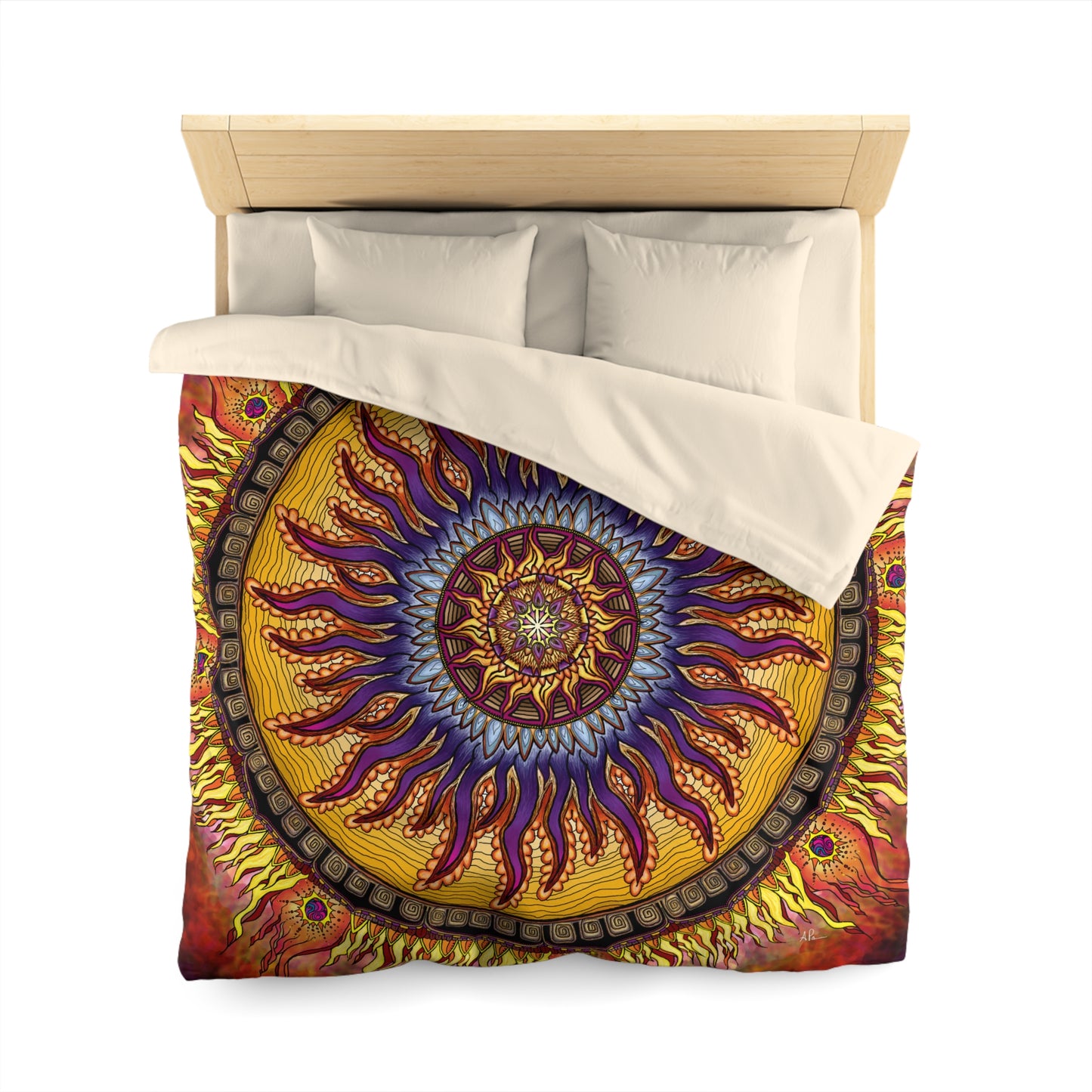 Pacio, Adam - Solar Disc Mandala - Microfiber Duvet Cover