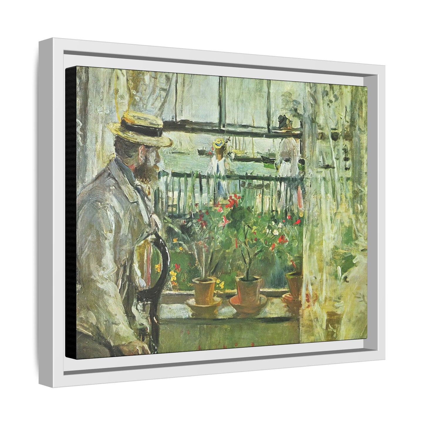 Morisot, Berthe - Eugene Manet on the Isle of Wight (1875) - Matte Canvas, Framed