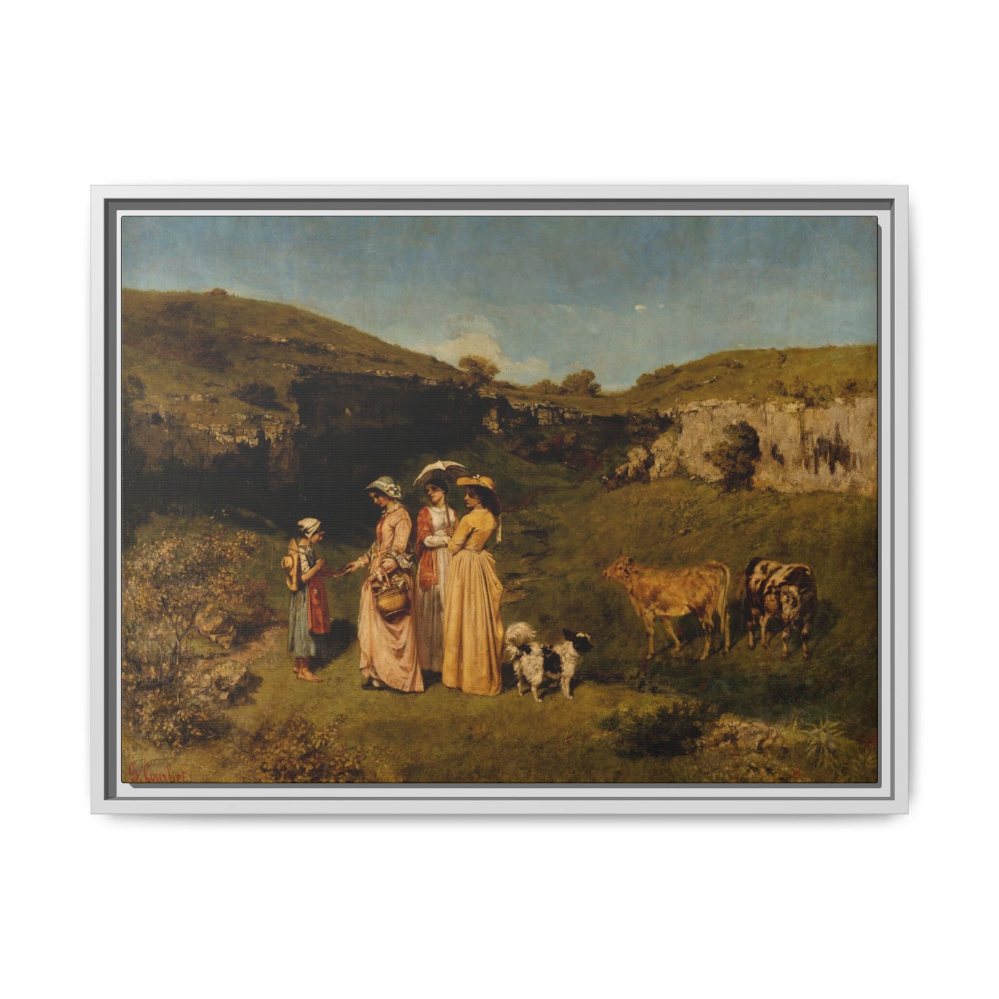 Courbet, Gustave - Young Ladies of the Village (1851) - Matte Canvas, Framed