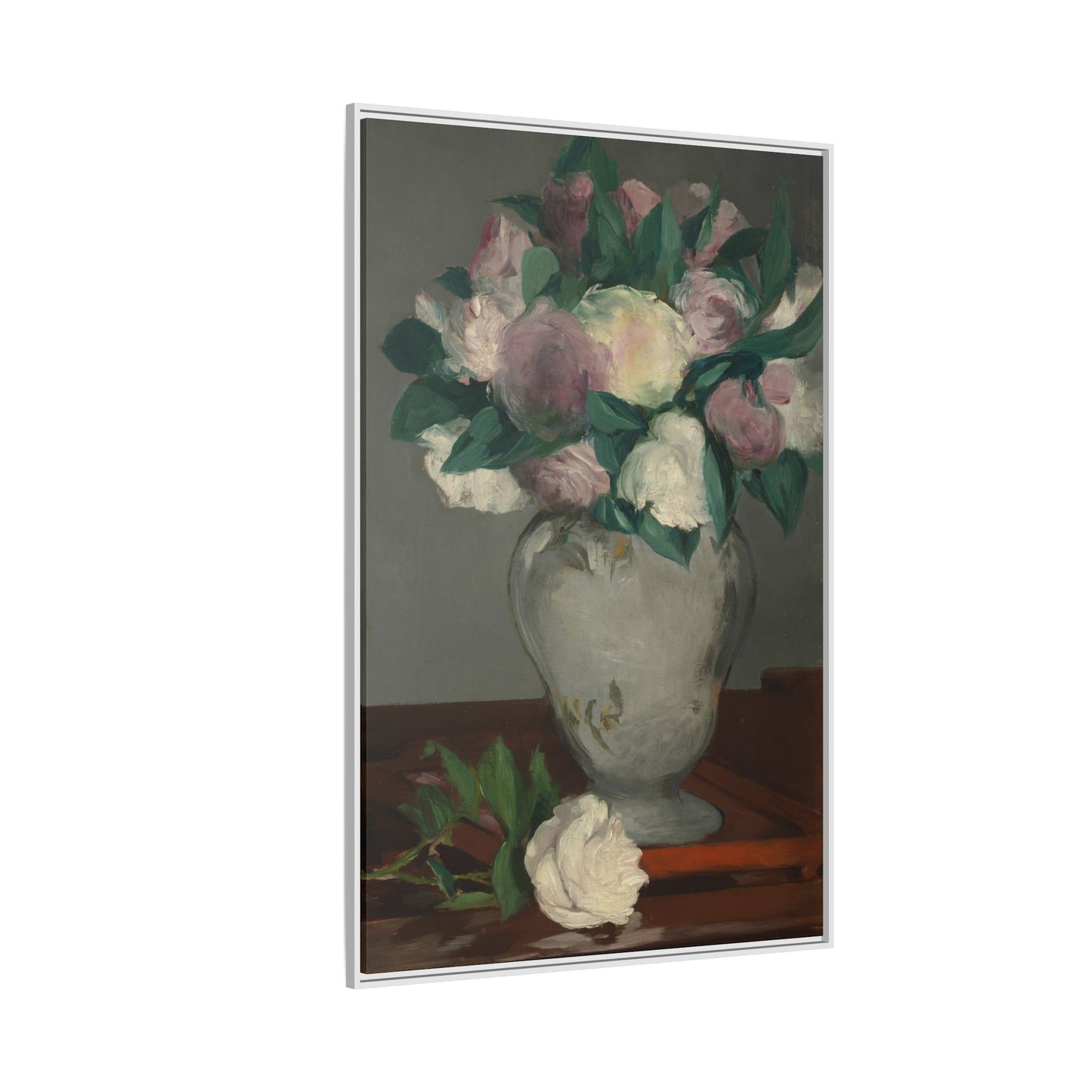 Manet, Édouard - Peonies (1864) - Matte Canvas, Framed