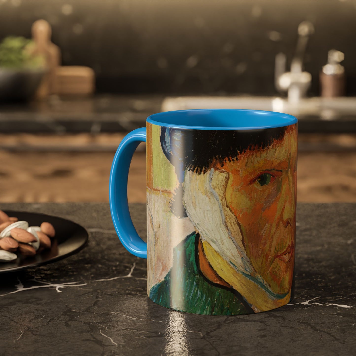 Van Gogh, Vincent - Self Portrait with Bandaged Ear (1889) - Colorful Accent Mugs