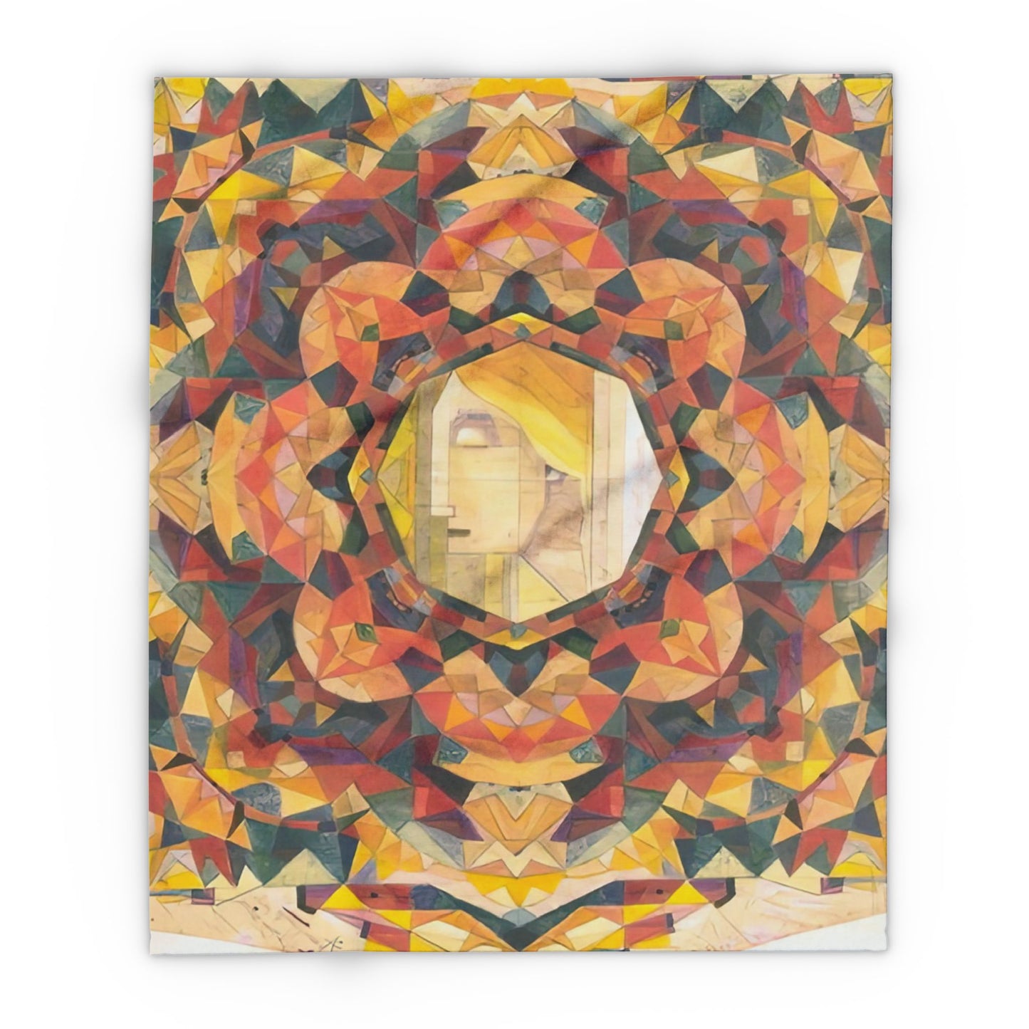Filiger, Charles - Woman’s Head with Closed Eyes (1893) - Arctic Fleece Blanket