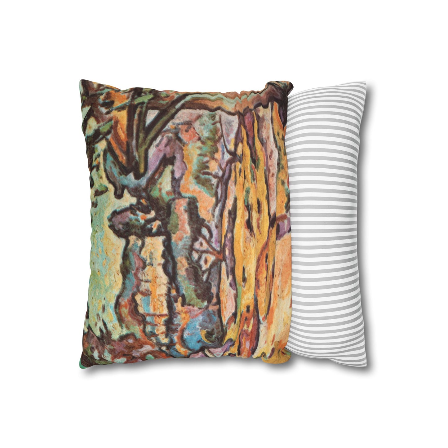Braque, Georges - Olive Tree near L'Estaque (1906) - Suede Square Pillowcase