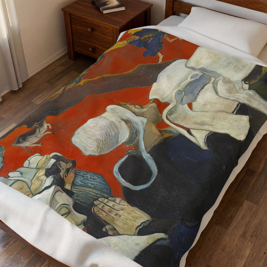 Gauguin, Paul - Vision of the Sermon (Jacob Wrestling with the Angel) (1888) - Velveteen Plush Blanket
