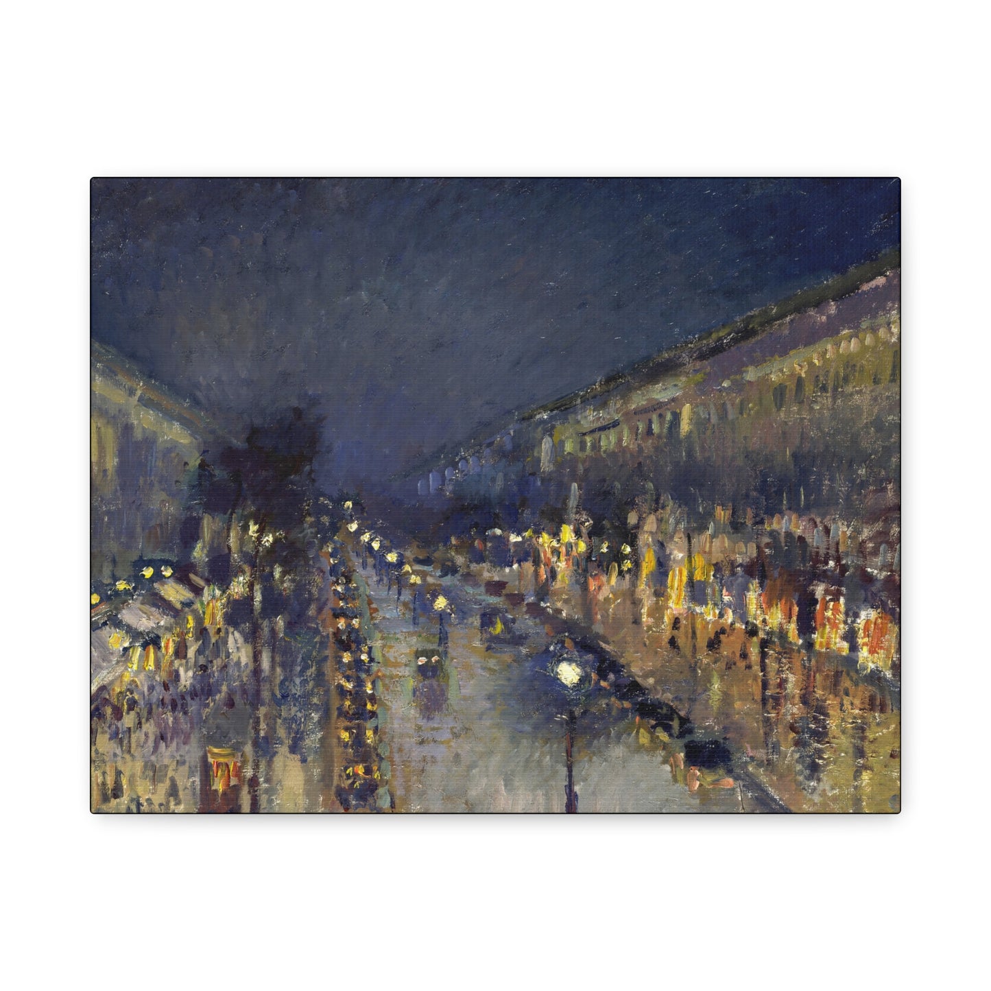 Pissarro, Camille - The Boulevard Montmartre At Night (1897) - Canvas Block, unframed
