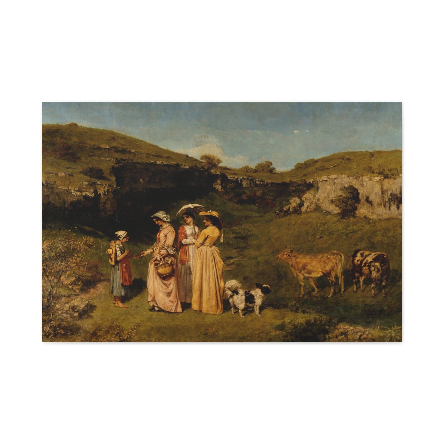Courbet, Gustave - Young Ladies of the Village (1851) - Canvas Block, unframed