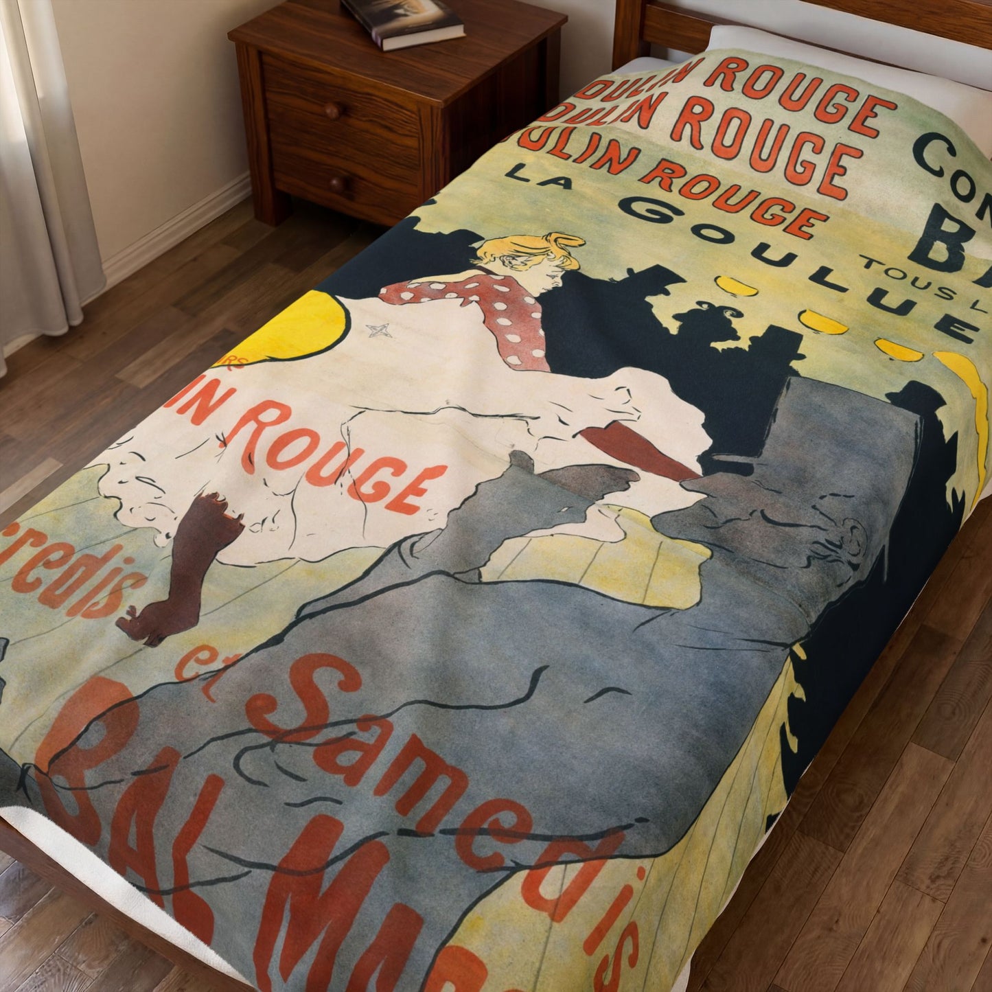 Toulouse-Lautrec, Henri - Moulin Rouge - La Goulue (1891) - Velveteen Plush Blanket