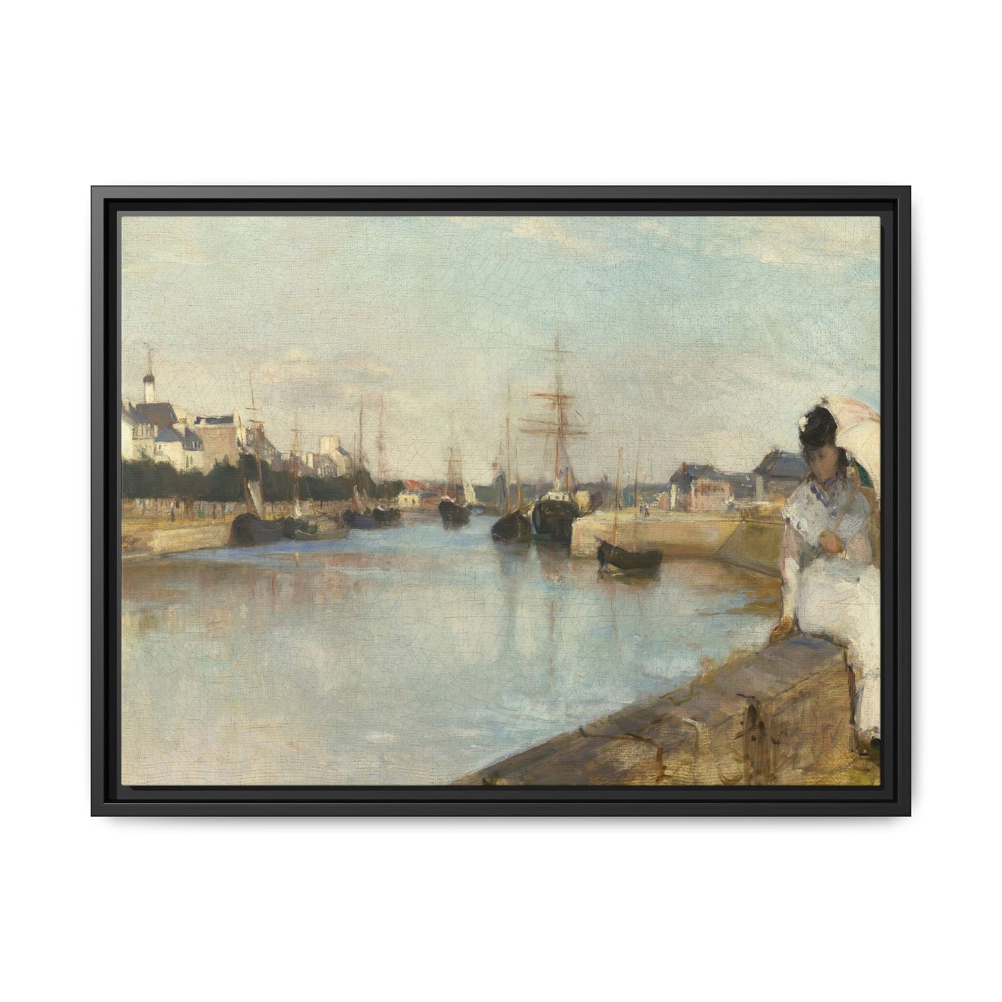 Morisot, Berthe - The Harbor at Lorient (1869) - Matte Canvas, Framed