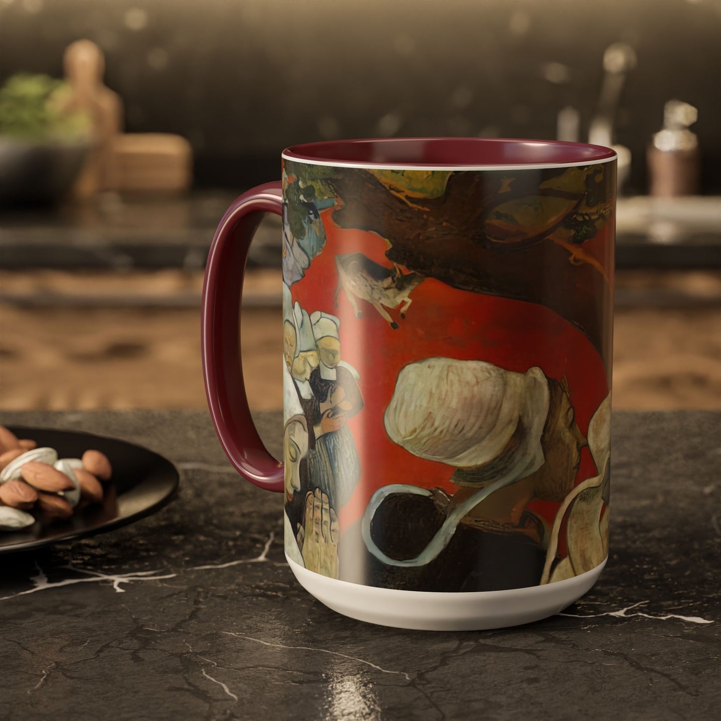 Gauguin, Paul - Vision of the Sermon (Jacob Wrestling with the Angel) (1888) - Colorful Accent Mugs
