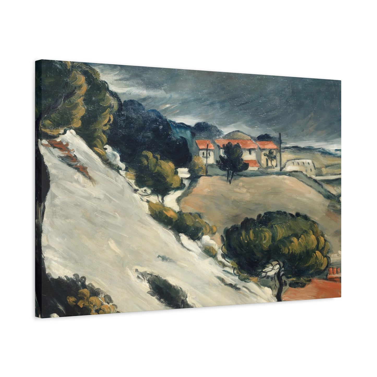 Cézanne, Paul - L’Estaque, Melting Snow (1870) - Canvas Block, unframed