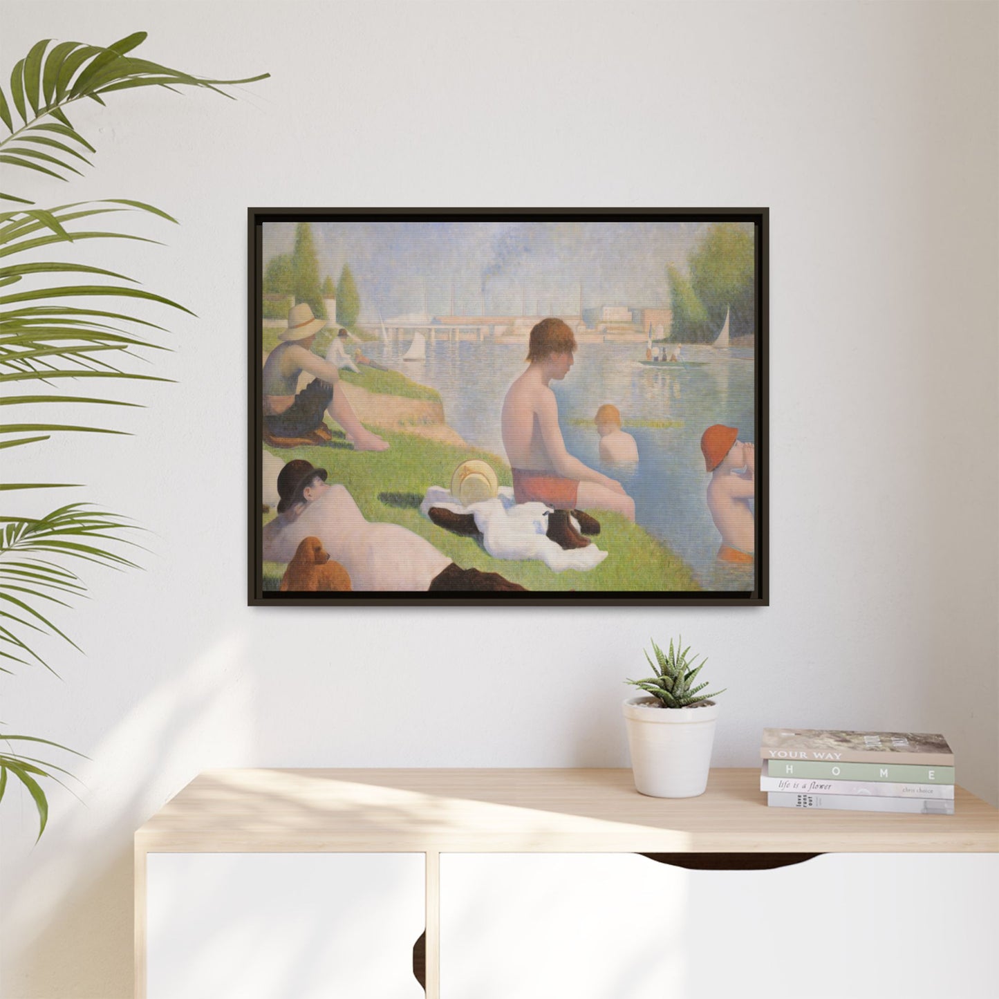 Seurat, Georges - Bathers at Asnières (1884) - Matte Canvas, Framed