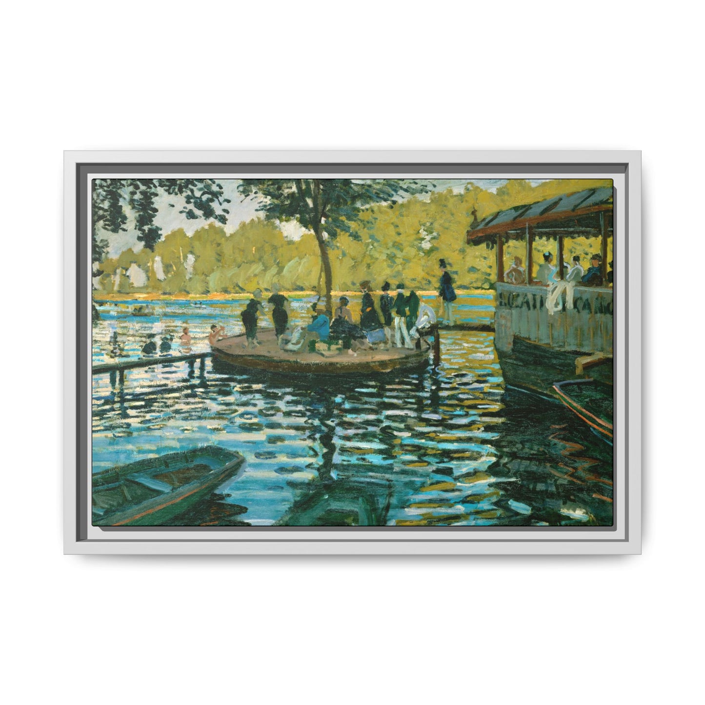 Monet, Claude - La Grenouillere (1869) - Matte Canvas, Framed