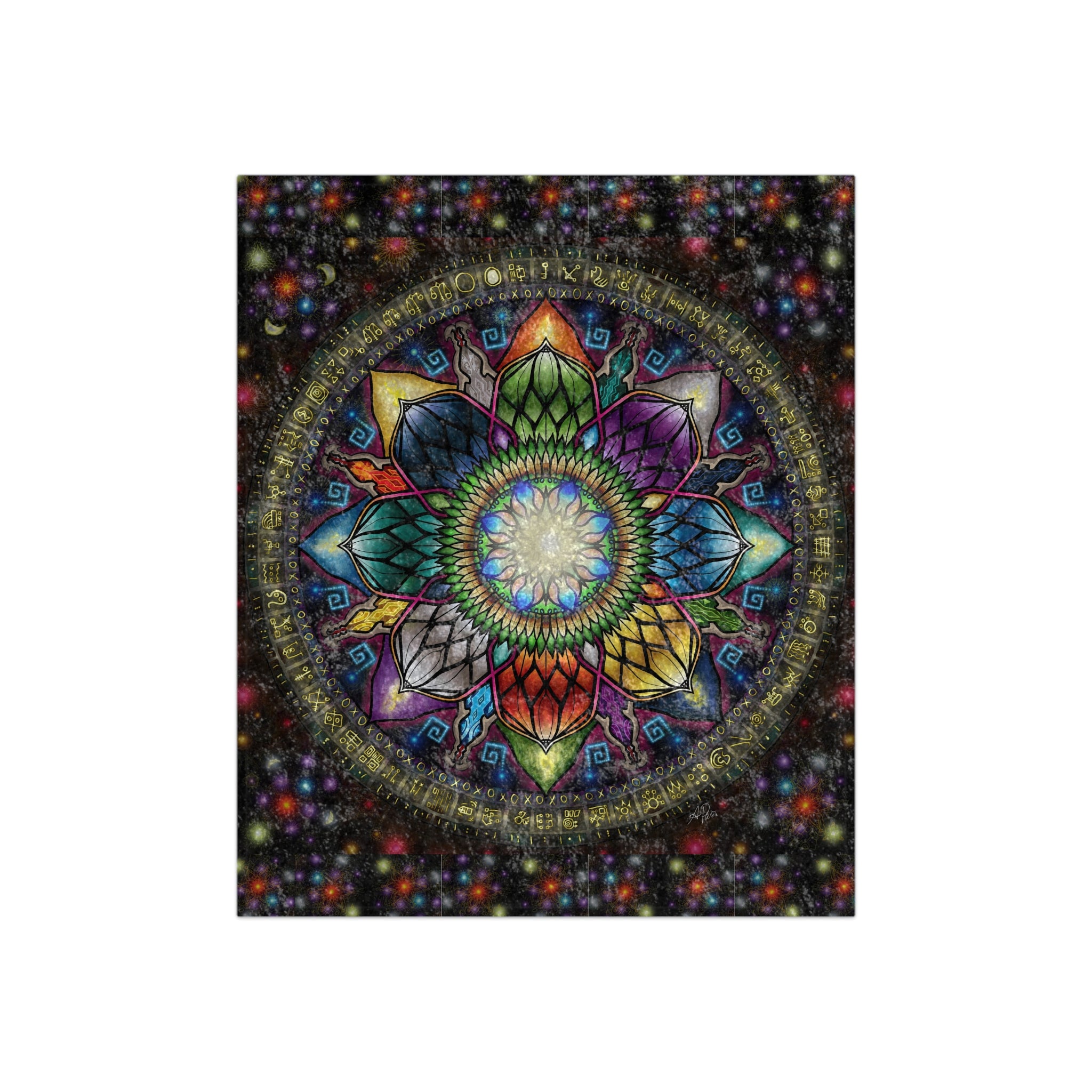 Mystic Jewel Mandala - Crushed Velvet Blanket