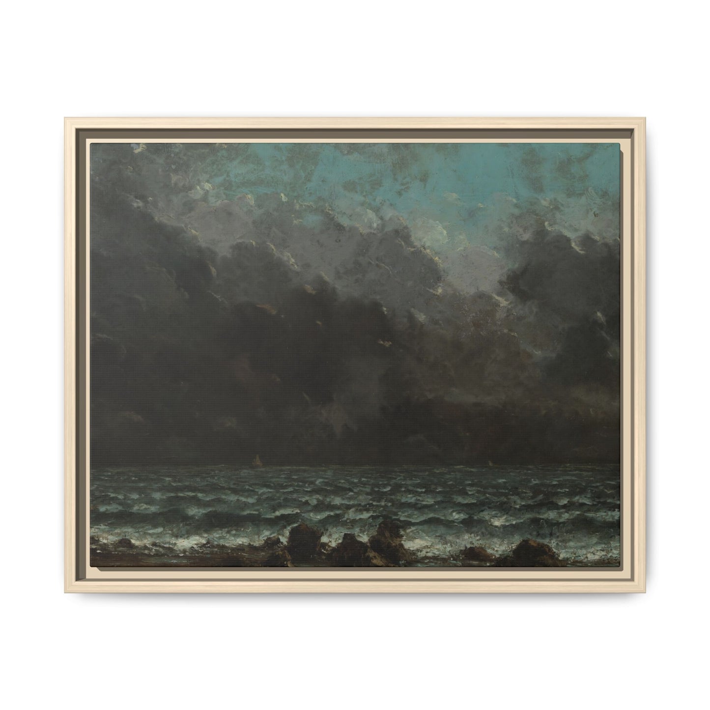 Courbet, Gustave - The Sea (1865) - Matte Canvas, Framed