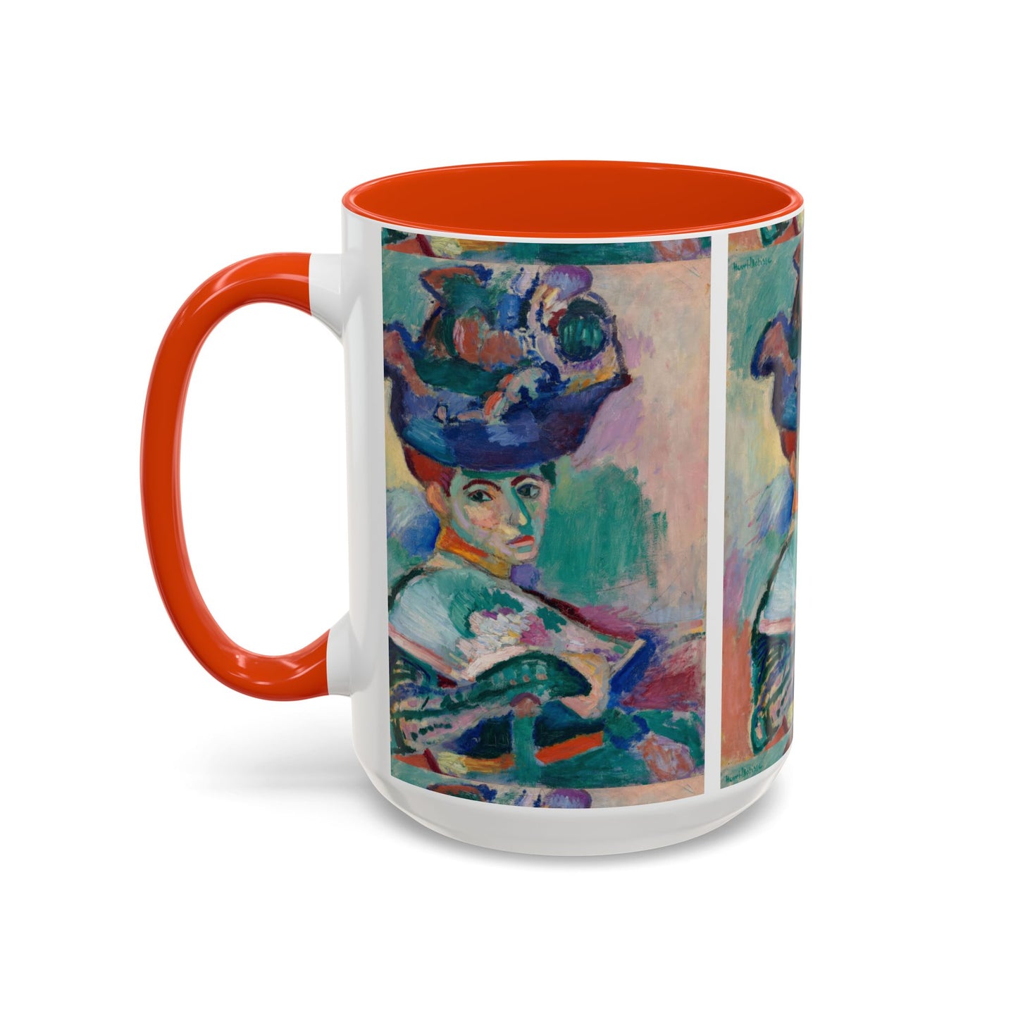 Matisse, Henri - Woman with a Hat (1905) - Colorful Accent Mugs