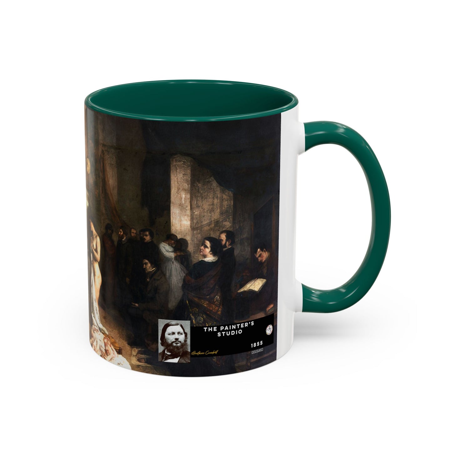 Courbet, Gustave - The Painter’s Studio (1855) - Colorful Accent Mugs