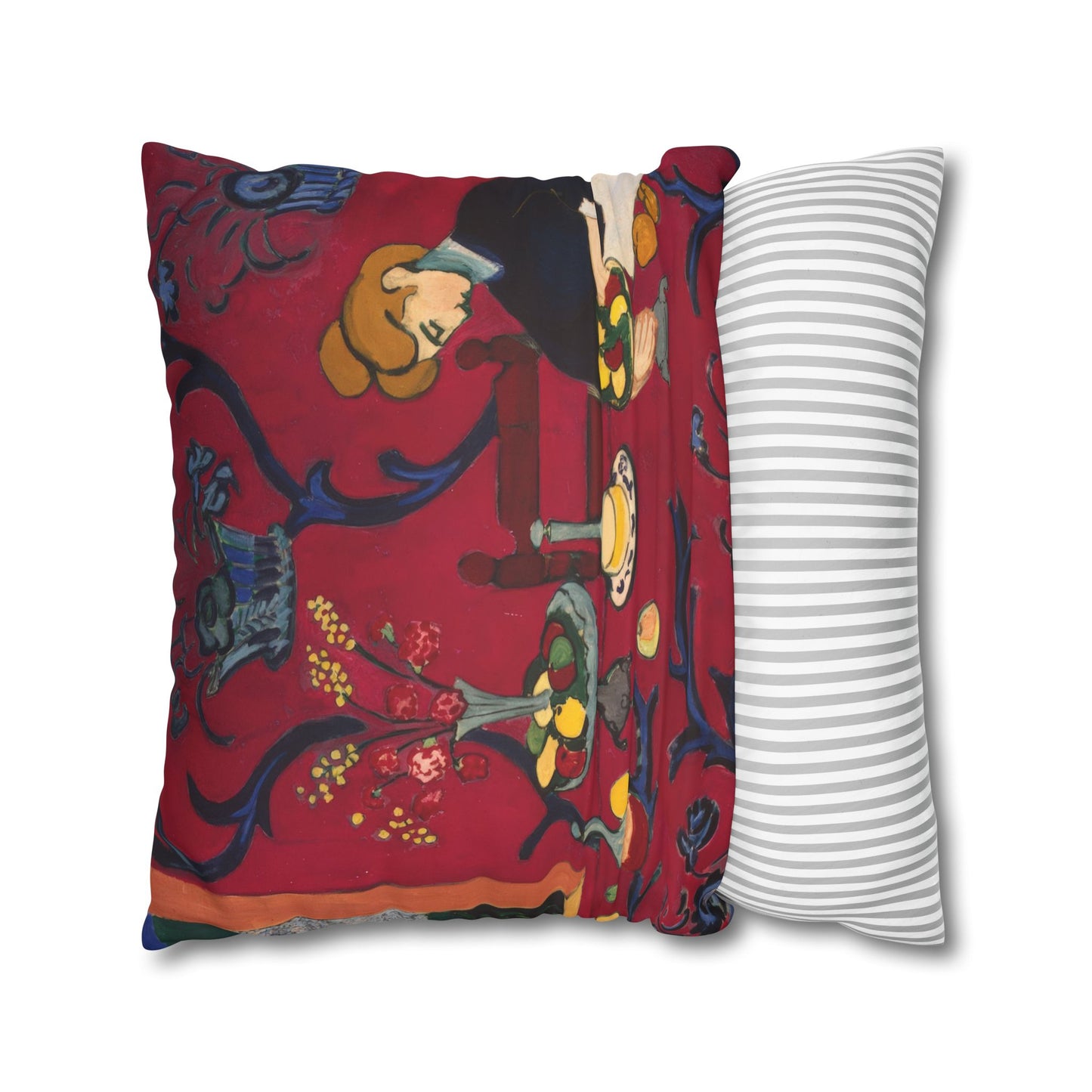 Matisse, Henri - The Dessert Harmony in Red (1908) - Suede Square Pillowcase