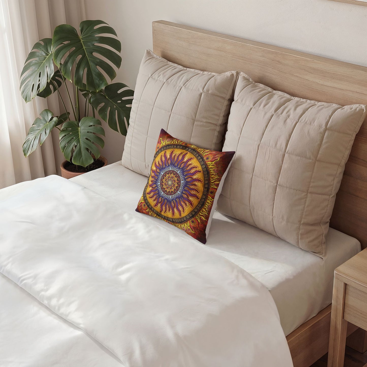Pacio, Adam - Solar Disc Mandala - Poly Velvet Pillow