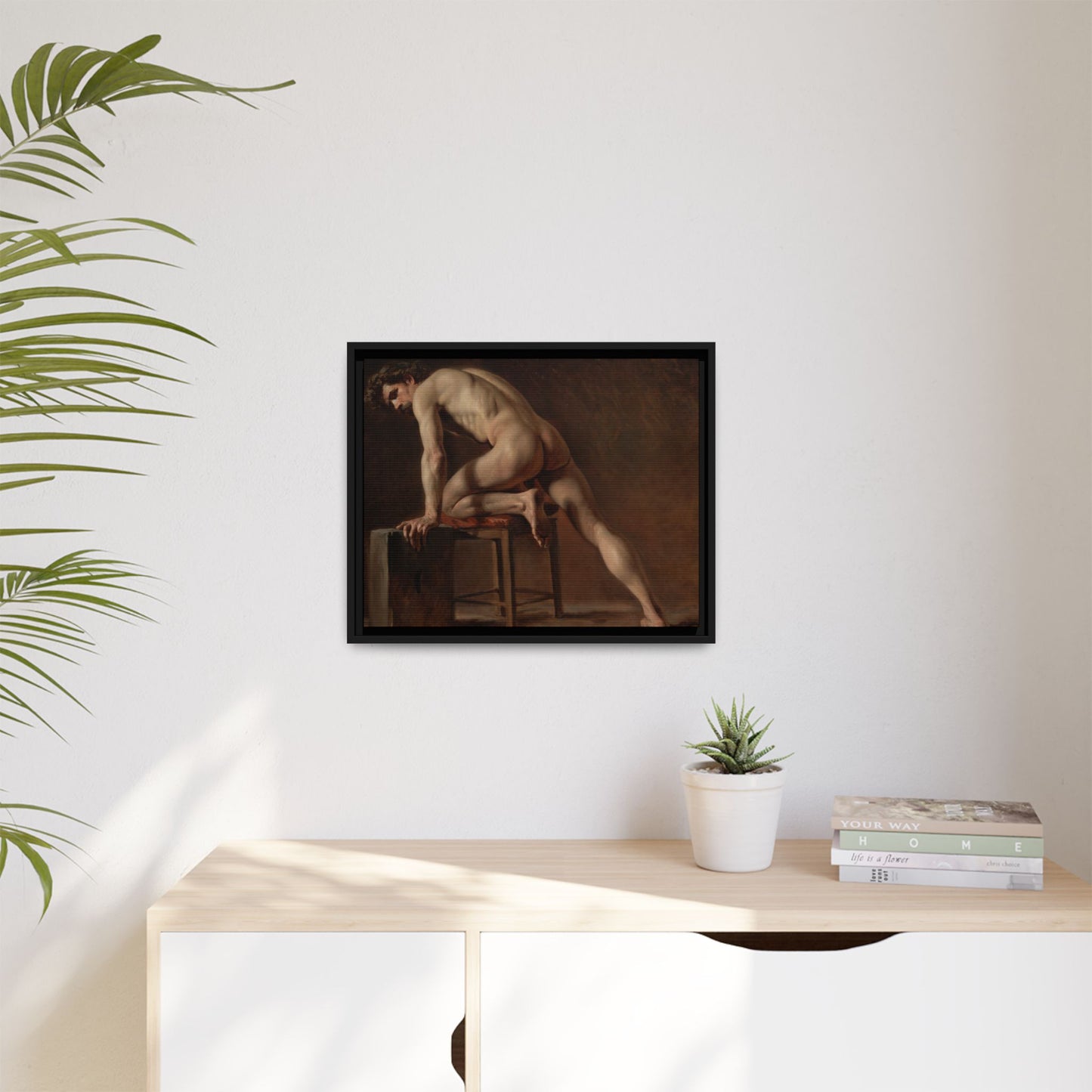 Courbet, Gustave - Study of a Nude Man (1840) - Matte Canvas, Framed