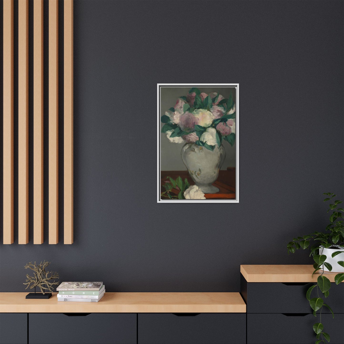 Manet, Édouard - Peonies (1864) - Matte Canvas, Framed