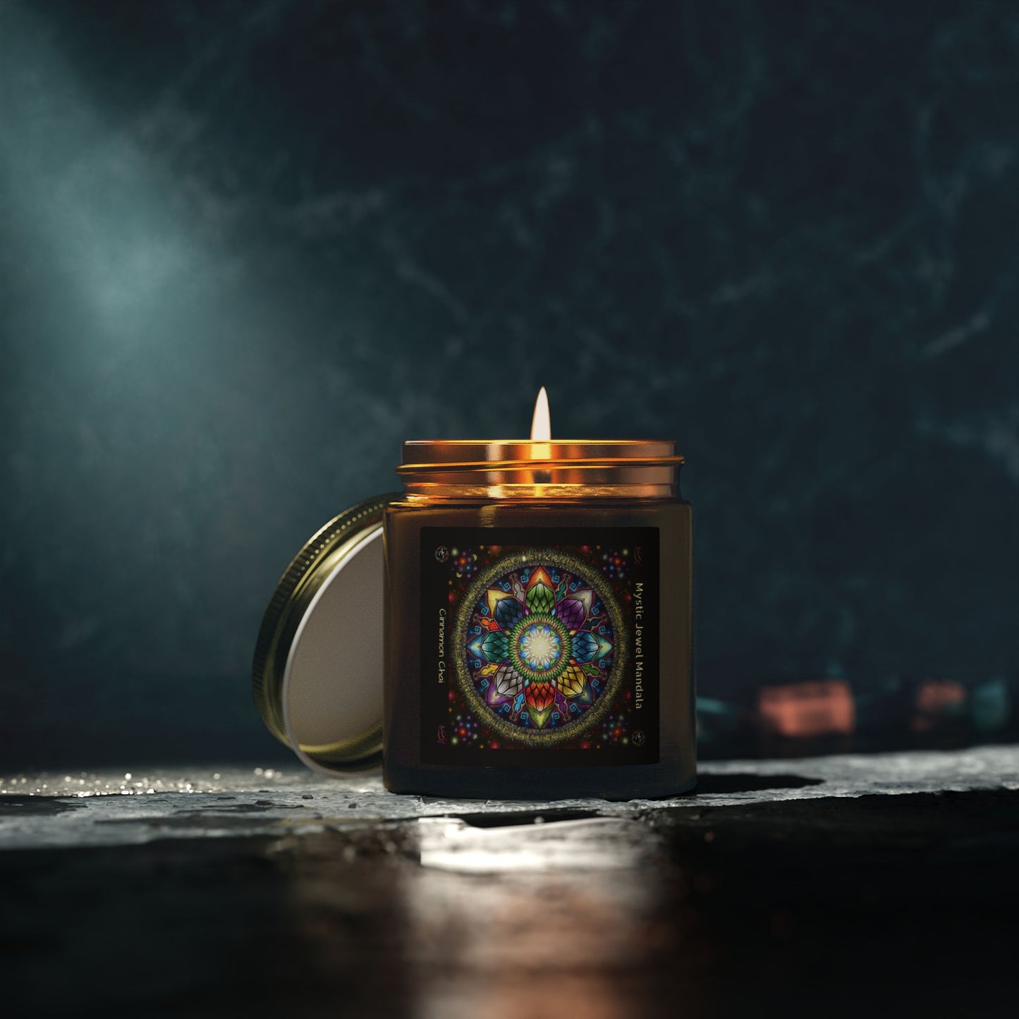 Mystic Jewel Mandala Scented Candle - Cinnamon  Chai (4oz, 9oz)