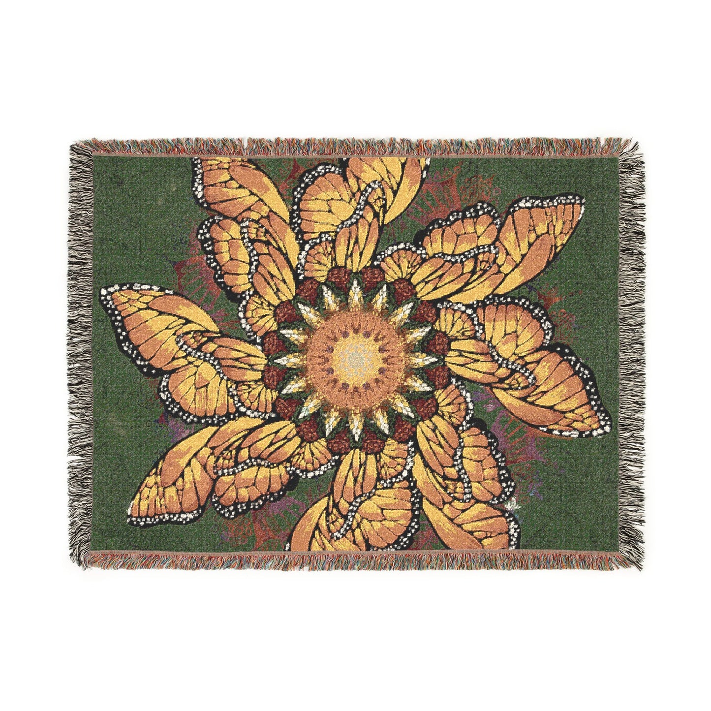 Pacio, Adam - Monarch Butterfly Mandala - Woven Blanket